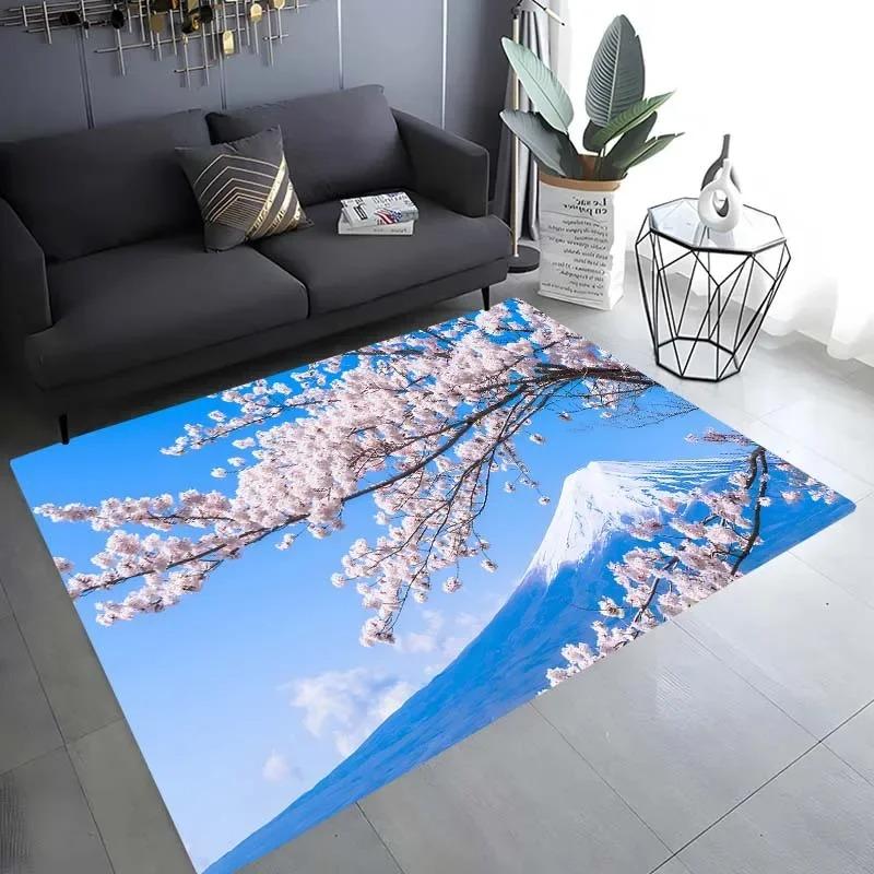 Cherry Blossom Landscape Pattern Floor Mat Door Front Decoration Home Living Room Floor Mat