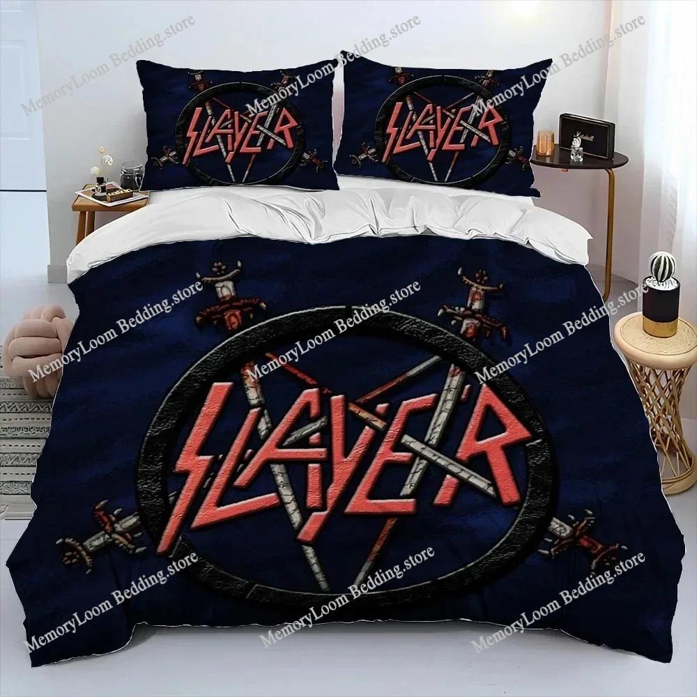 Art Style Unique Slayer Heavy Metal Band Music Bedding Set Queen/King Size Duvet Cover Comforter Soft Bed Sheet Set Home Decor