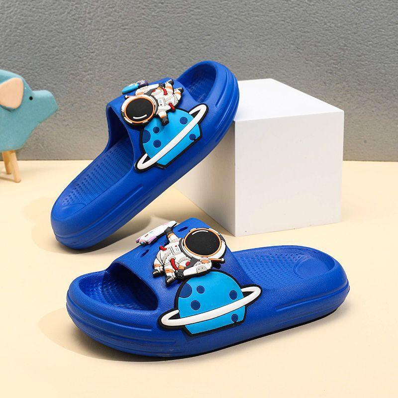 

Colorful Breathable Cartoon Slippers For Boys And Girls Nonslip Indoor Footwear Summer For Deep Blue,26-27