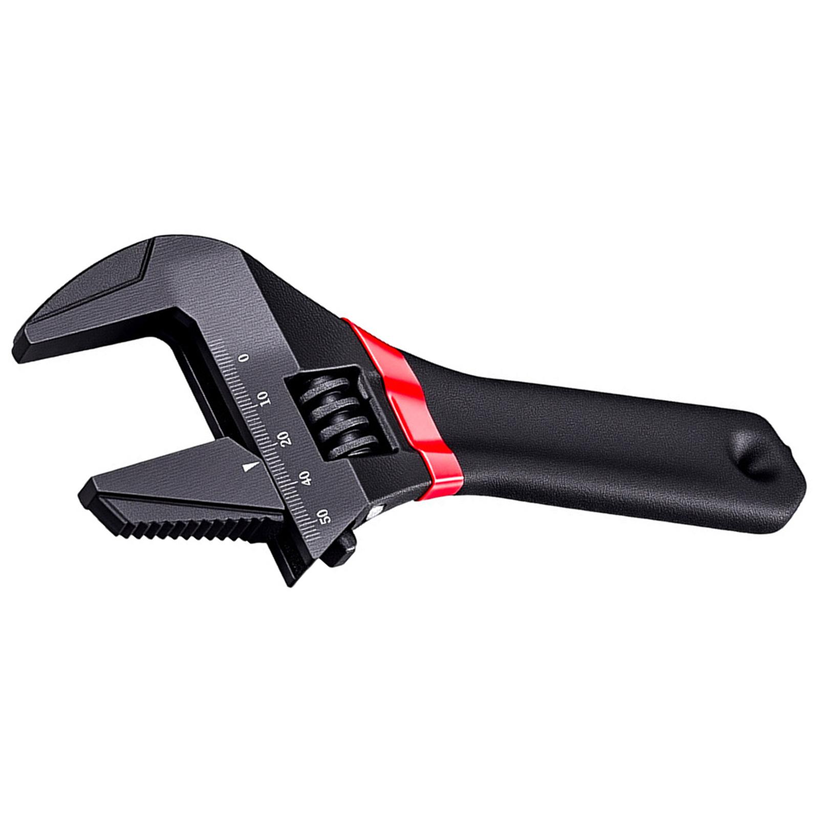 

Разводной ключ с большим зевом, стальной гаечный ключ для сантехники в ванной комнате и труднодоступных мест, из высокопрочной легированной стали 8IN