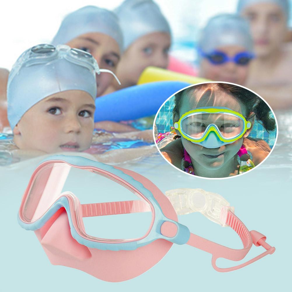 Swim Goggles with Nose Cover Wide Field Of View Diving Mask Anti-Fog Anti-Leak ,Toddler Swimming Goggles For Kids Ages 3-15