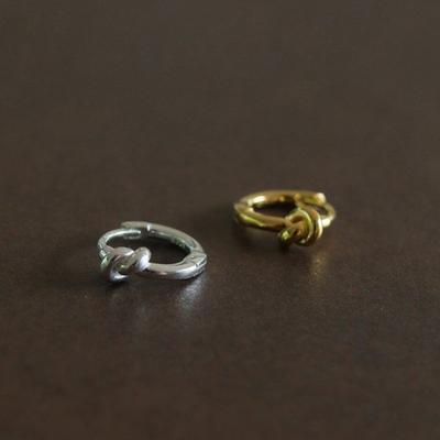 Modernlike 14 Karat Gold filled Silber Knotenring One-Touch Ohrringe