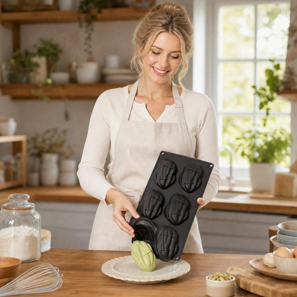 Silikon-Backform-Set Pistaziennussform Mehrfachhohlraum Mousse Französische Chiffon-Kuchenform Lebensmittelqualität Flexibel Antihaft-Backgeschirr