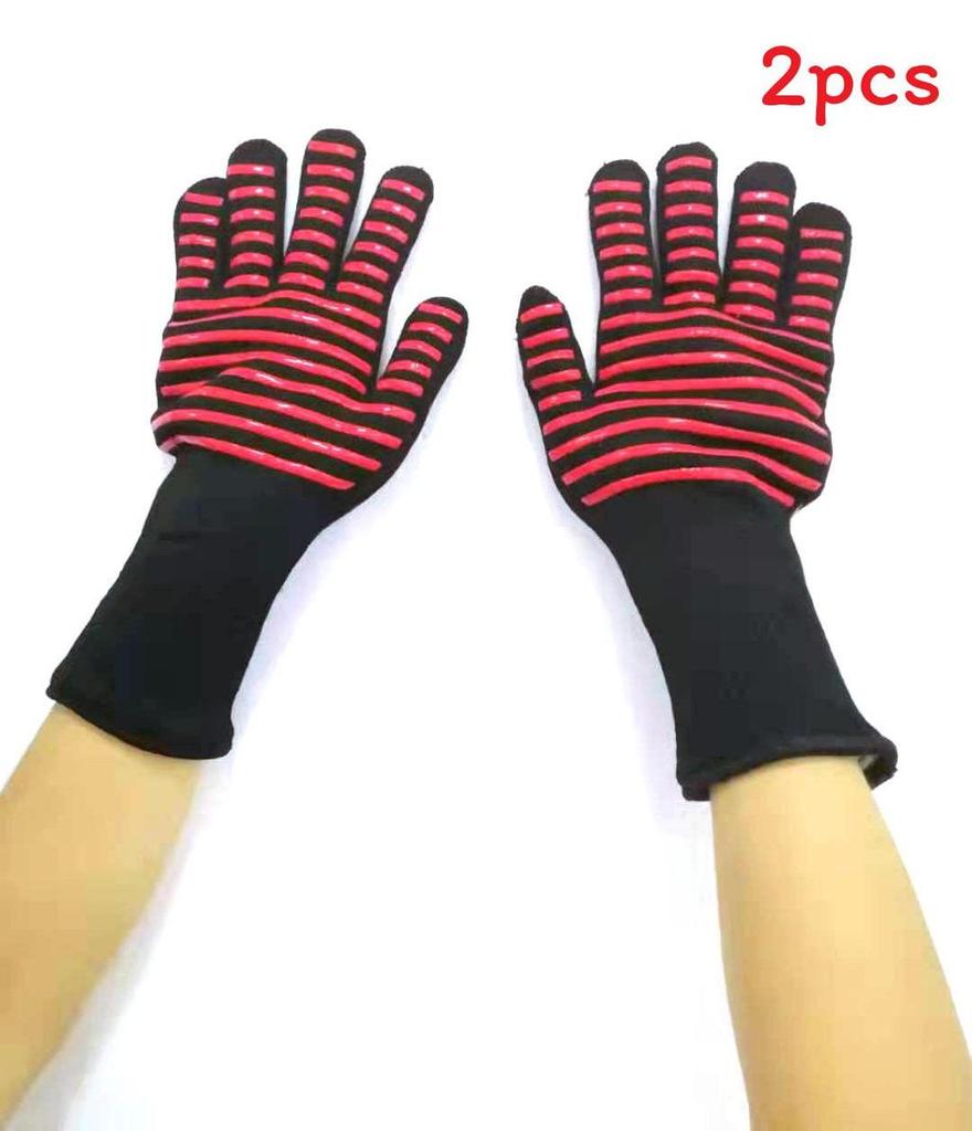 Luvas Resistentes ao Calor para Churrasco com Pegada de Silicone para Grelhar e Cozinhar ao Ar Livre