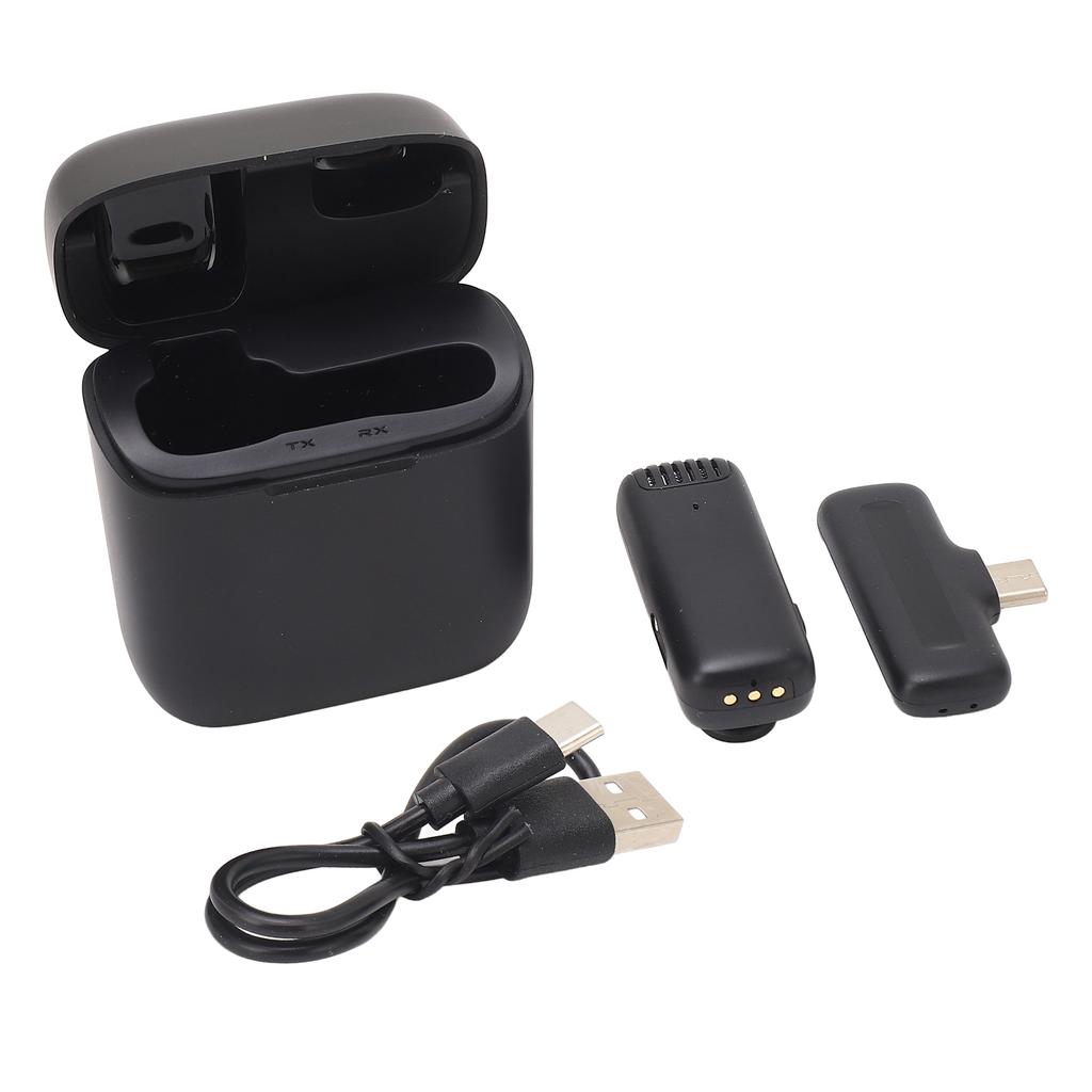 Lavalier Microphone Noise Reduction Lavalier Mic with Charging Case for Video Recording Interview Vlog Live Streaming