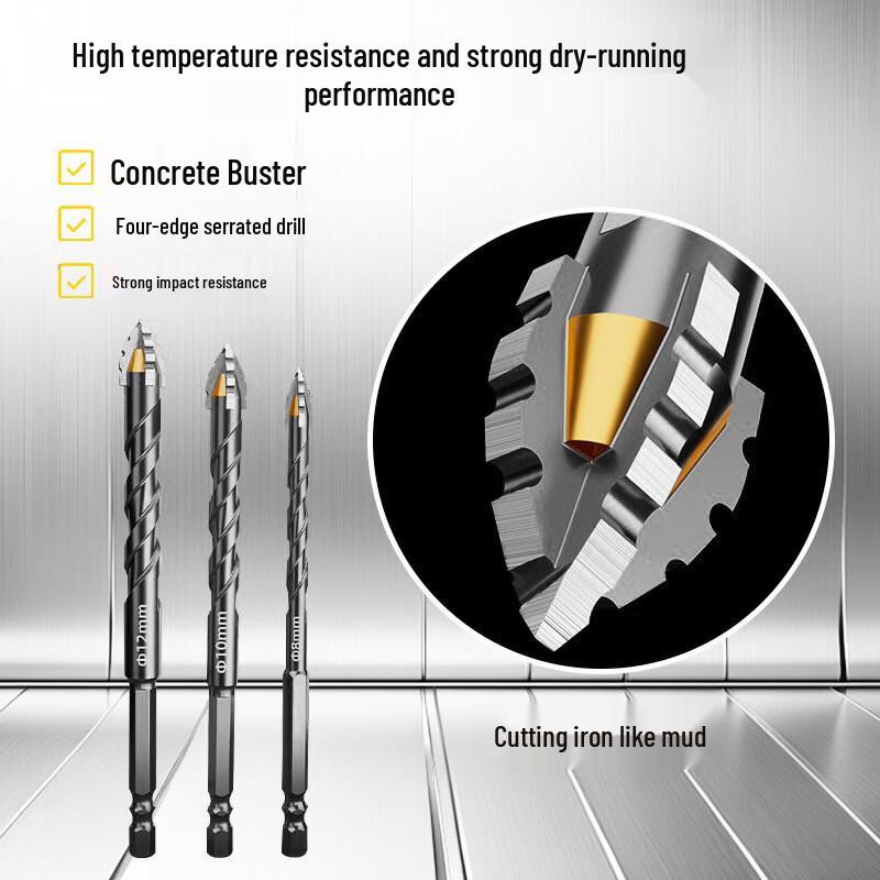 Mouf Multi-Surface Four-Edge Cross Drill Bit