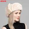JERYAFUR Women Ushanka Trapper Winter Hat, Full Faux Fur Grey Ear Flap Warm Ladies Cap for Cold Snowy Weather