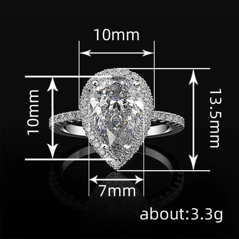 Meier Creative sparkling drop-shaped zircon wedding ring women's wedding jewelry