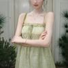 pleated floral suspenders women's summer gentle and sweet thin shoulder straps slim and thin top