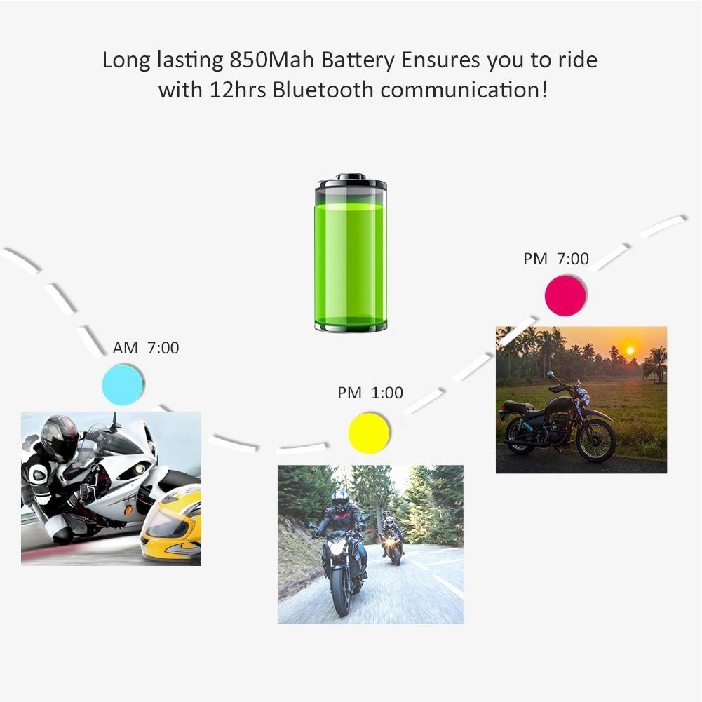 EJEAS V6 Pro Bluetooth Motorcycle Interphone Headset Helmet Intercom for 6 Riders
