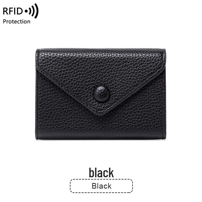 Lightweight Portable Lychee Pattern Small Card Holder for Women - RFID Protected, Anti-Theft Accordion Design, 2023 Edition.
