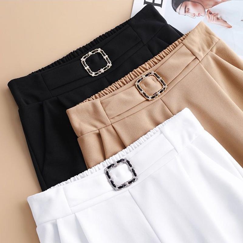 Women's Harem Pants High Waist Cropped Pants Loose Suit Trousers with Pockets