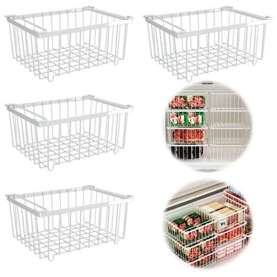 4 stapelbare Drahtkörbe, Mehrzweck-Obstkorb, Gemüsekorb für Vorratskammer und Aufbewahrung