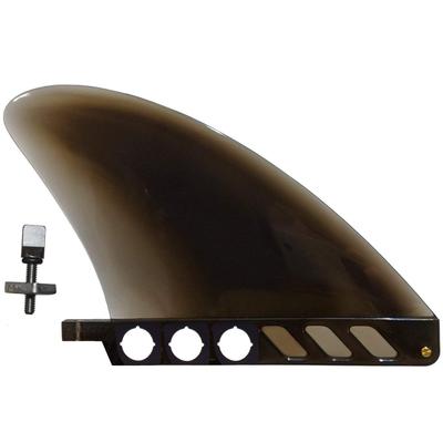 saruSURF 12cm Center Fin, Flex Soft, 4.6" for Longboards, SUPs, airSUPs, and AIR7 Paddleboards (Screws Included, Smoke-Black)