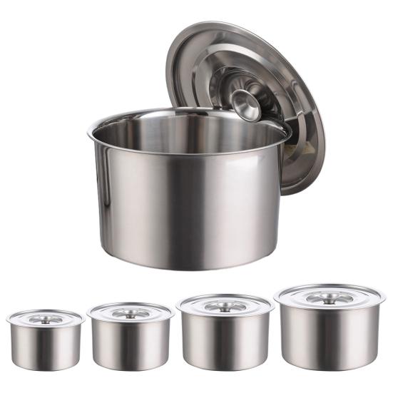 Oil Tank with Leak-Proof Lid Stainless Steel Container Large Diameter Frying Oil Butter Melting Sauce Preparation Cooking Oil Holder