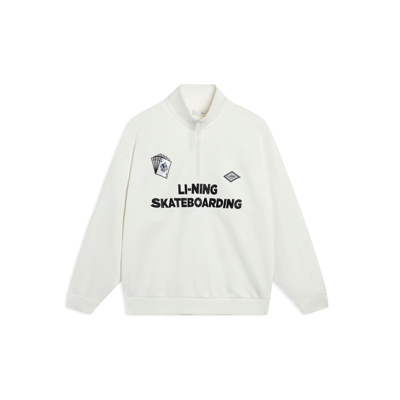 Li-Ning Skateboarding Graphic Half Zip Sweatshirt Creamy White Men s AWDT225-2 XXL