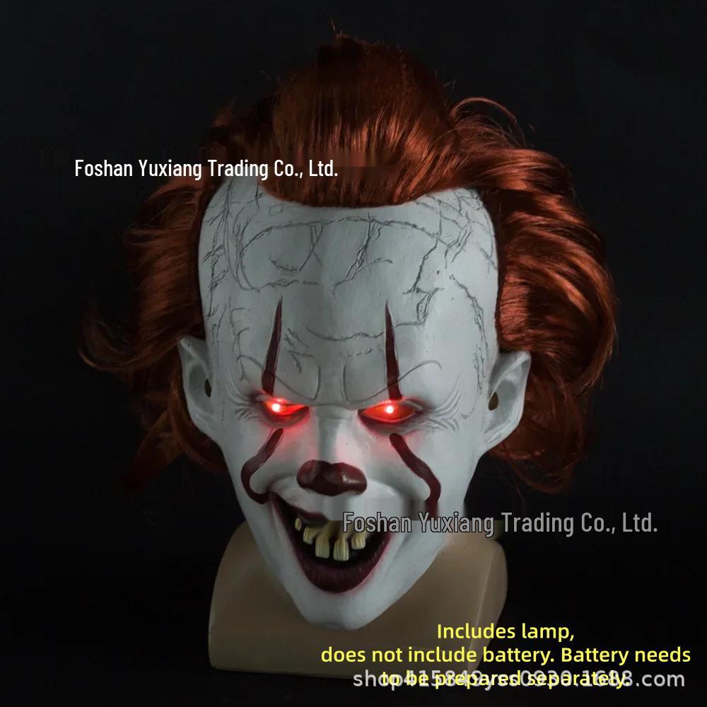Halloween Horror Demon Clown Mask with Red Nose