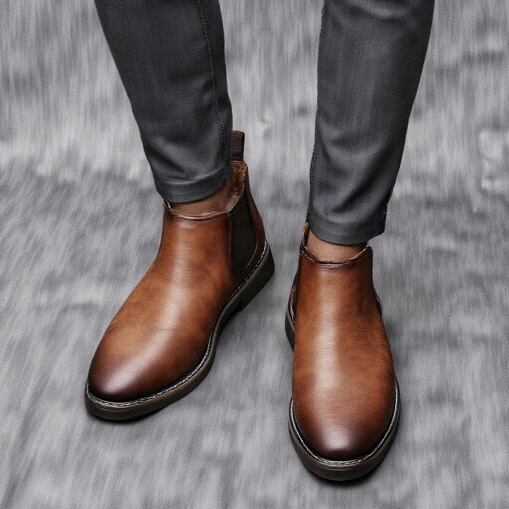 Stiefeletten Lässig Marke Retro 2026 Mode Bequem Chelsea Boots