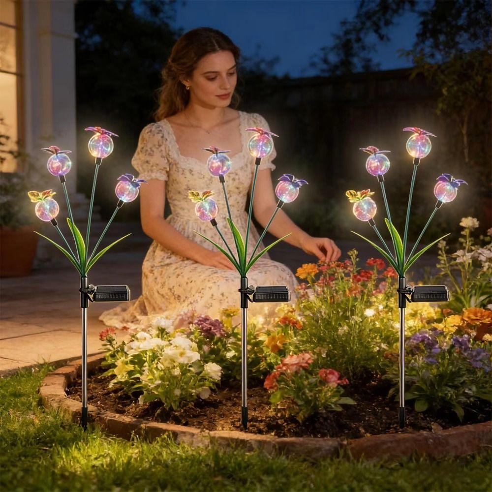 6/8 Head Butterfly Solar Garden Lights Waterproof Solar Landscape Lights  Lawn Lighting