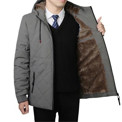 Baumwolljacke Herren Kapuze Lässig Jugend Herren Kapuzenjacke Mittellang Plus Samt Baumwolljacke Winter Mittelalterliche Jacke