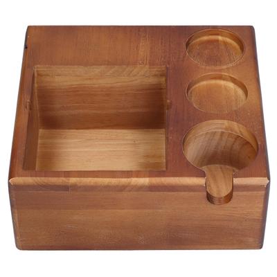 Holz Kaffee Tamper Siebträger Stehen AntiSlip Kaffee Knock Box Tamper Halter für Kaffeemaschine