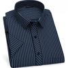 4XL Classic Stripes Solid Color Work Blue Black Plain White Shirt for Men Short Sleeve Shirts for Men 3XL Business Office Pocket