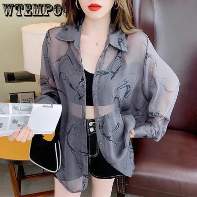 Sommer Chiffon Shirt Frauen Langarm Temperament Alle-spiel Bluse Dünne Sonnenschutz Shirt