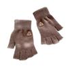 Autumn and Winter Half-finger Gloves Outdoor Adult Riding Non-slip Gloves Knitted Wool Cold-proof Finger Gloves