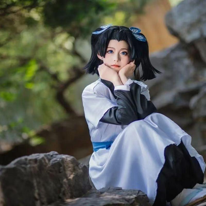 Demon Slayer Aoi Kanzaki Butterfly Mansion Cosplay Costume, Unisex Anime Role Play Outfit