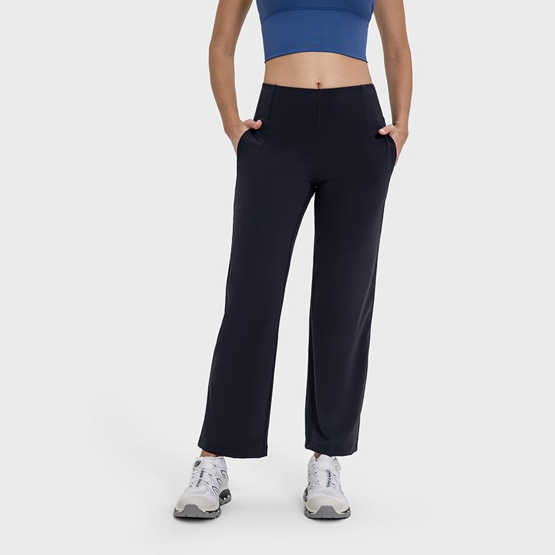 

Новые классные и универсальные утягивающие штаны для йоги с высокой талией, эластичные, впитывающие влагу и отводящие пот повседневные широкие штаны 12