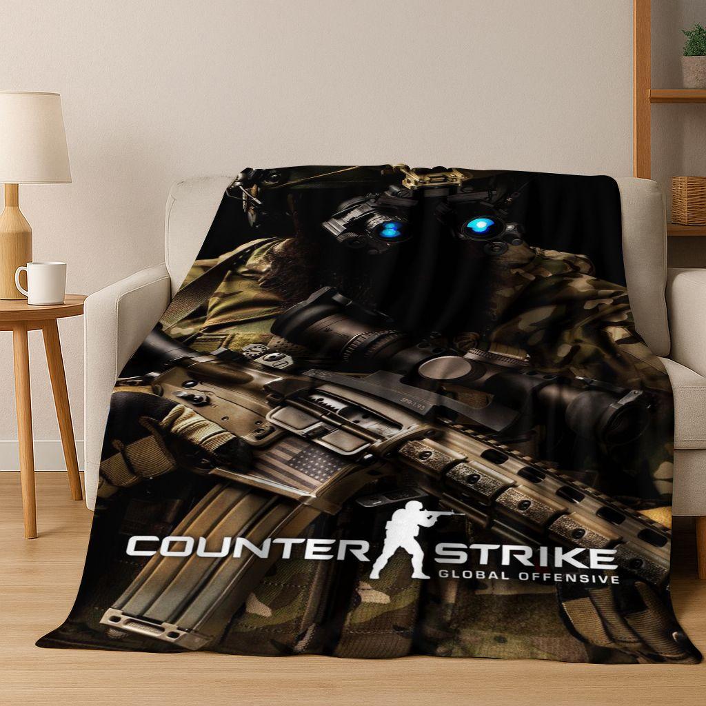 26 Style CS GO Game Counter Strike Gamer Flannel Blanket,Warm and Cozy Soft Throw Blanket for Home Bedroom Bed Sofa Cover Gift