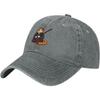 Casquette de baseball délavée avec graphique de chat samouraï en coton réglable pour homme et femme