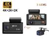 4K 2/3-Lens Dash Cam, WiFi, Night Vision, Phone Sync, 24-Hour Parking Monitor