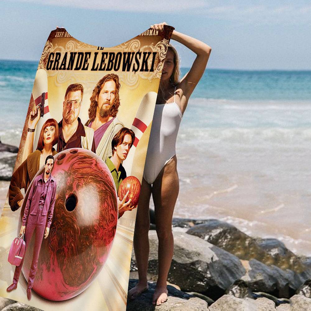 

Classic The Big L-Lebowski Movie Microfiber Printed Beach Towel Mountain Climbing Yoga Beach Running Absorbent Soft Towel W30*H60(CM)