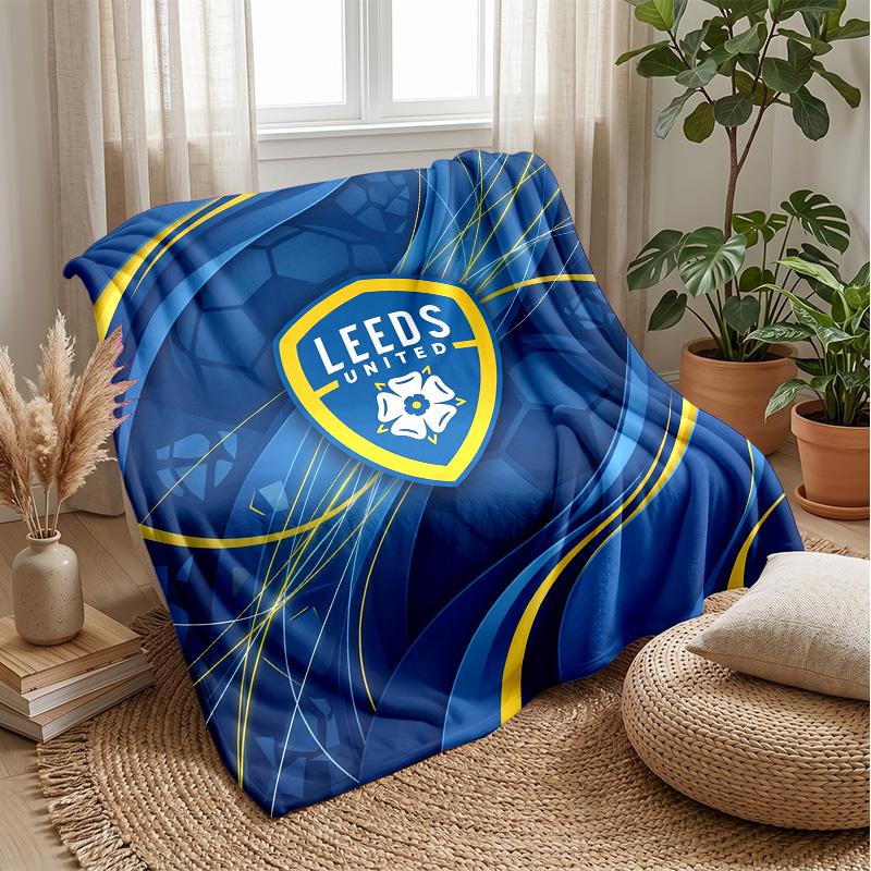 Coperta in Flanella con Stampa Leeds United, Morbida Calda Leggera Coperta da Divano Letto Campeggio