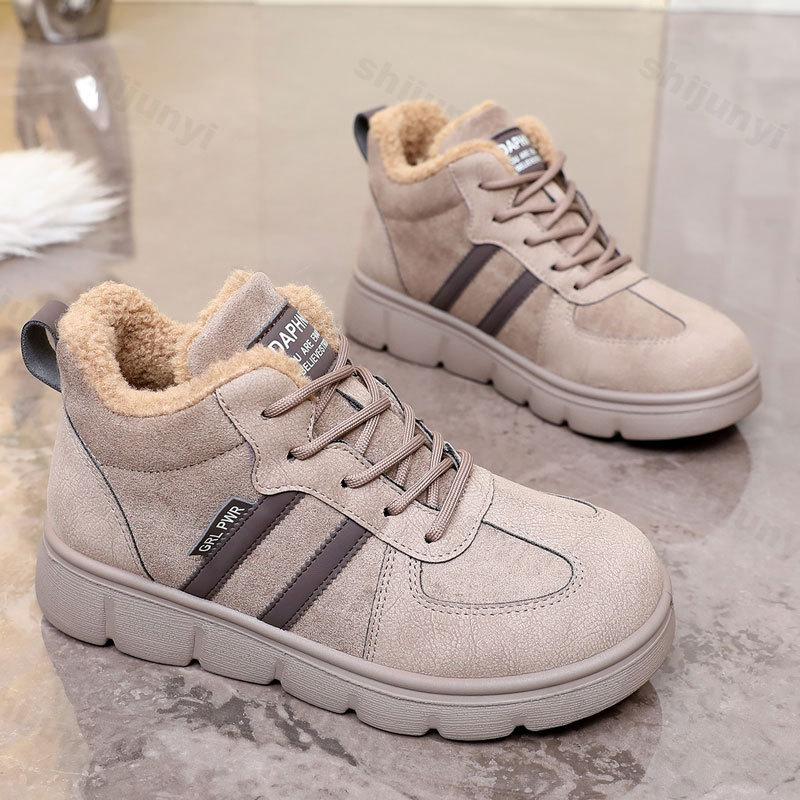 Womens Casual Shoes 2026 Winter New Comfortable Warm Plush High Top Platform Outdoor Cotton Shoes Fashion Sneakers Zapatos Mujer