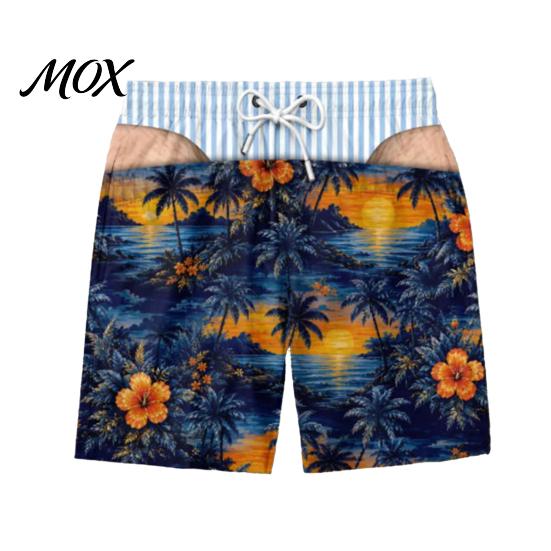 Comfortable Casual Summer Trunks Hairy Big Booty Shorts, Men USA Flag Beach Striped Butt Gag Gift Shorts Briefs Design, Funny Swim for Vacation