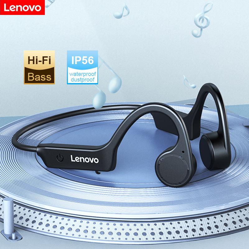 Joygo Global Black Lenovo X4 Bone Conduction Headphones Wireless Bluetooth Hifi Stereo Earphones Music Sports Waterproof Ear Hook Headset With Mic