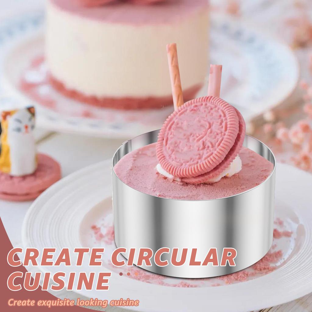 Ringform Edelstahl Kuchenringform Praktische Gebäckringe Wiederverwendbare Lebensmittelringform Runde Dessertringform Spülmaschinenfest