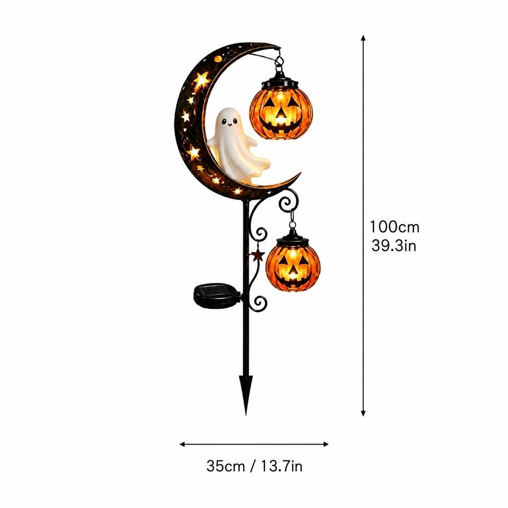 Halloween Pumpkin Moon Stake Light for Outdoor Yard Decoration