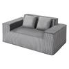 Loveseat Sofa 63 In 2-Seats Small Corduroy Couch No Assembly Required Gray