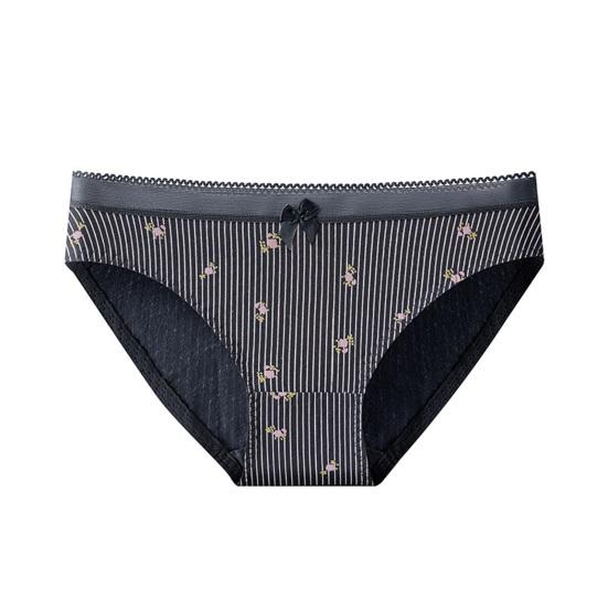 

Women s Seamless Cotton Underwear Floral Print Breathable Hipster Panties Mid Rise Soft Stretch Ladies Briefs L синій