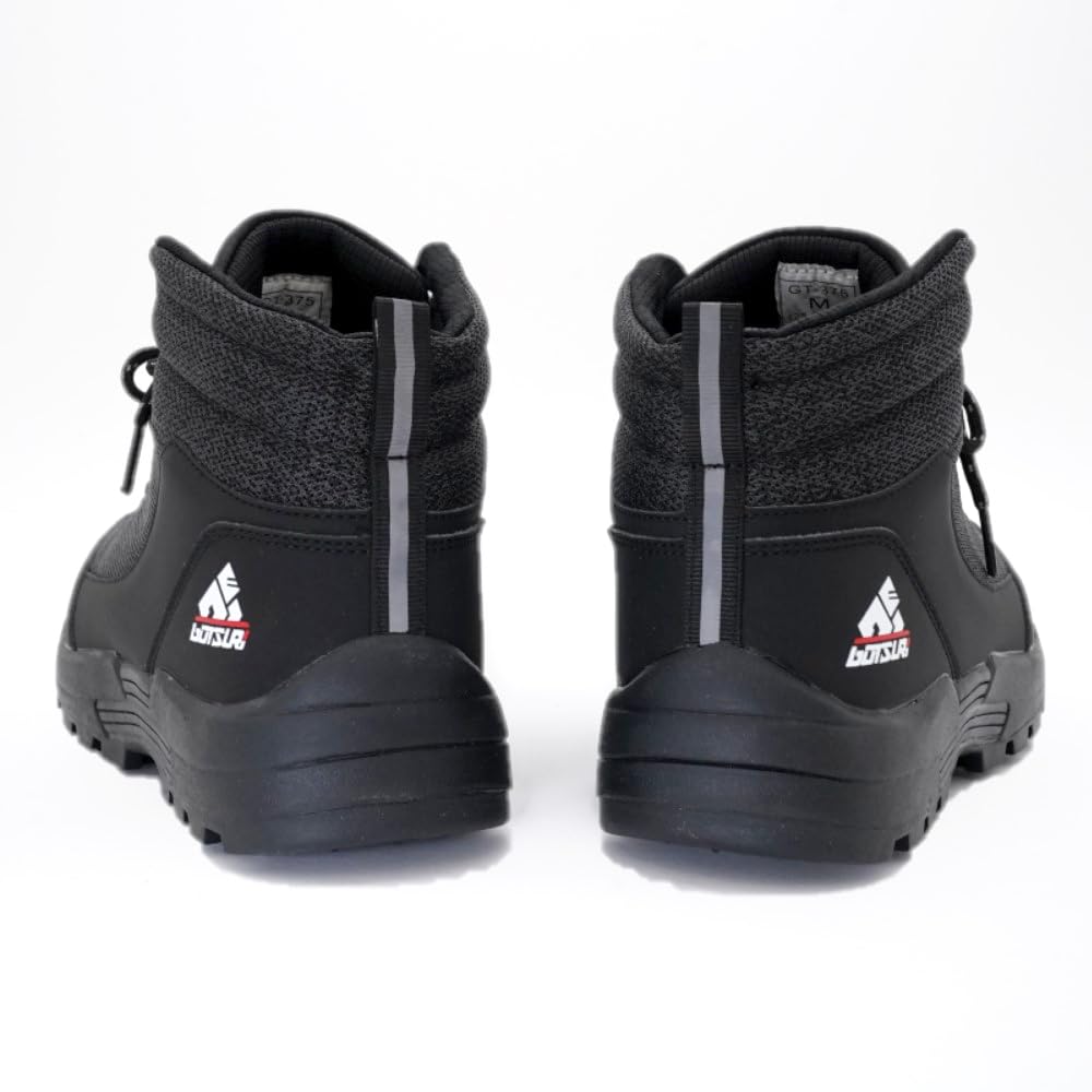 GOTSURI Fishing Shoes with Spiked Soles and Heather High Grip High-Top Laces, Black, (Black Heather, 27-Point Measurement, 0-Centrimeter)