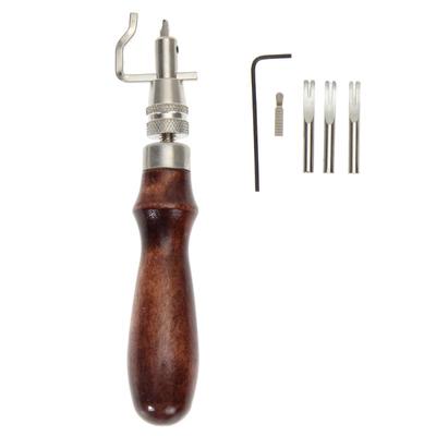 Kit de Presse pour Bordures de Maroquinerie 5 en 1 Pro Outil de Couture et Rainurage Réglable Outils de Couture Accessoires