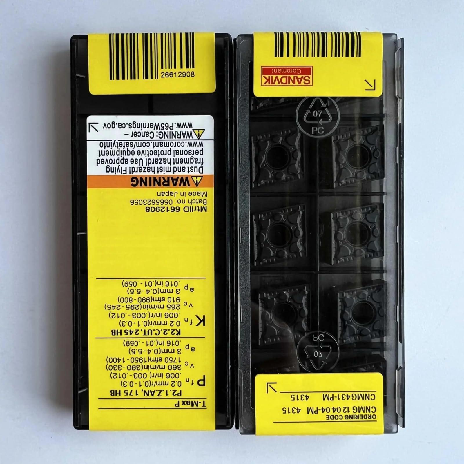 

Original Sandvik / CNMG120404-PM 4315 / CNC lathe carbide blade 10 PCS