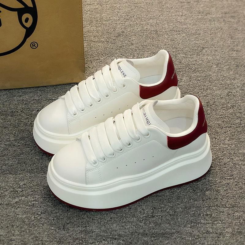 Little white shoes women's autumn versatile thick-soled small height-increasing shoes sports and leisure muffin board shoes