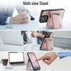 For iPhone 16 Pro Max Case AUTSPACE A12 Leather Back Cover with Magnetic Detachable Card Bag Kickstand