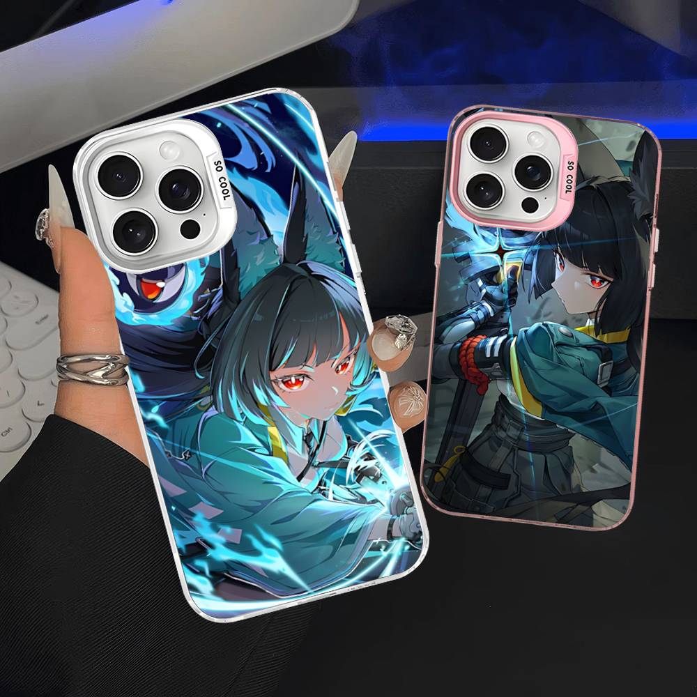 Classic Girl H-Hoshimi Miyabi Phone Case For IPhone 17 16 15 14 11 12 13 Pro Max Plus Pro Colored Silver Cover