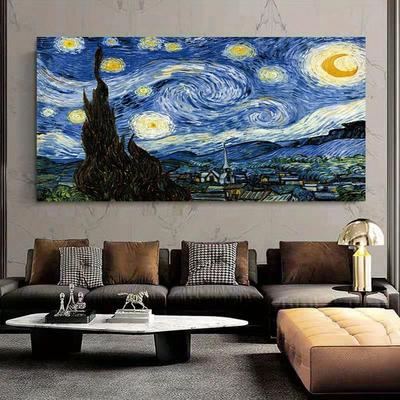Van Gogh Cielo stellato Dipinti Opere Stampa su Tela Poster Immagini Decorative per Soggiorno Murale