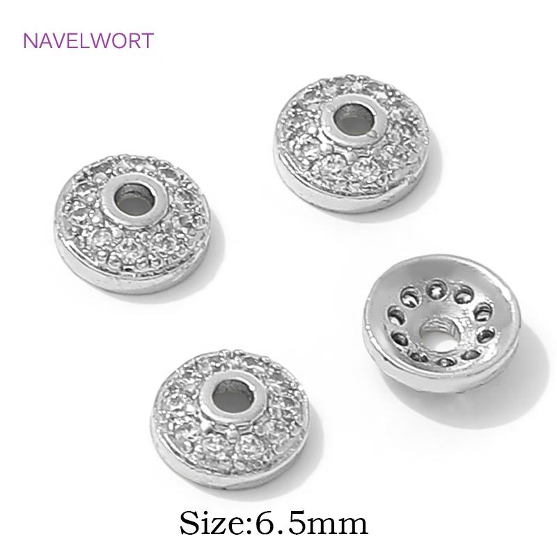 

18K Gold Plated Round Spacer Bead Caps,Brass 6.5mm Bead End Caps,Caps For Bracelet,DIY Beading Jewelry Making Accessories 2 pieces